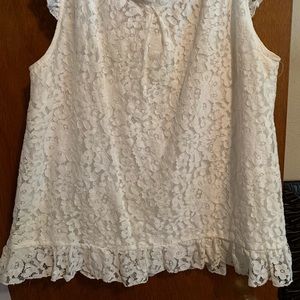 Flowy eyelet lace tank top